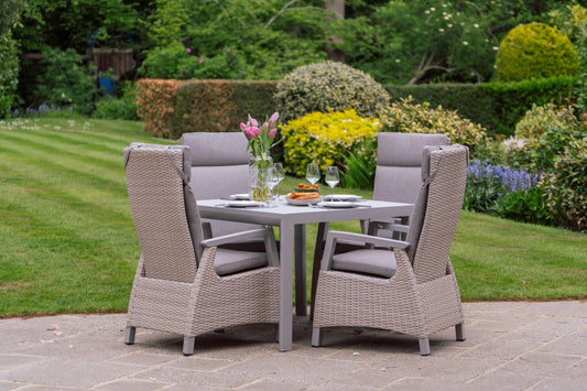 Rattan Reclining 4 Seater Dining Set