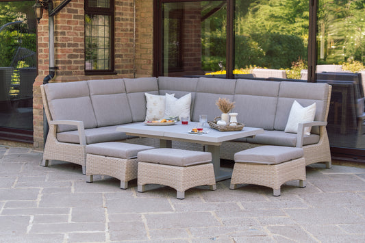Rattan High Back Corner Dining Set