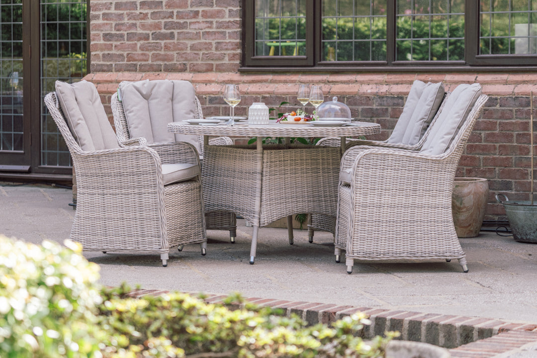 Rattan 4 Seater Round Dining Set