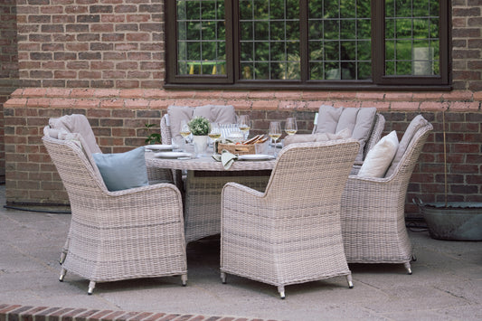 Rattan 6 Seater Round Dining Set
