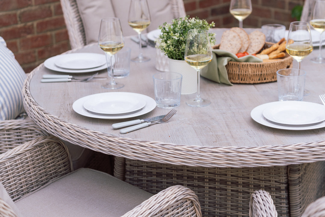 Rattan 4 Seater Round Dining Set