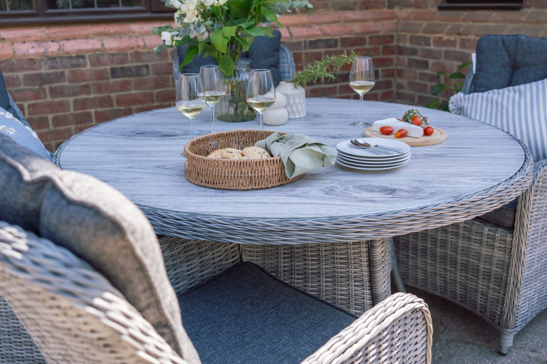 Rattan 4 Seater Round Dining Set
