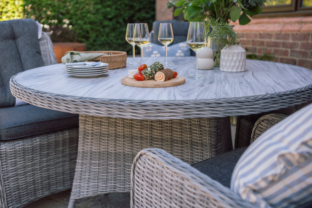 Rattan 4 Seater Round Dining Set