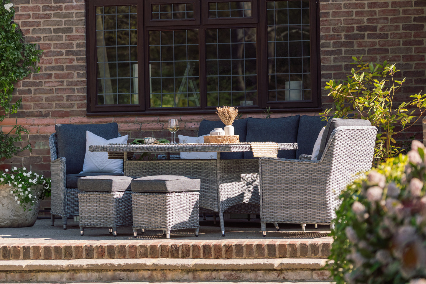 Rattan Lounge Dining Set