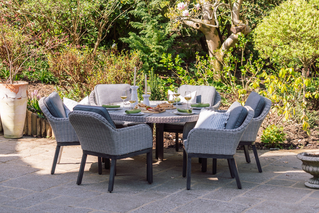 Wicker 6 Seater Round Dining Set