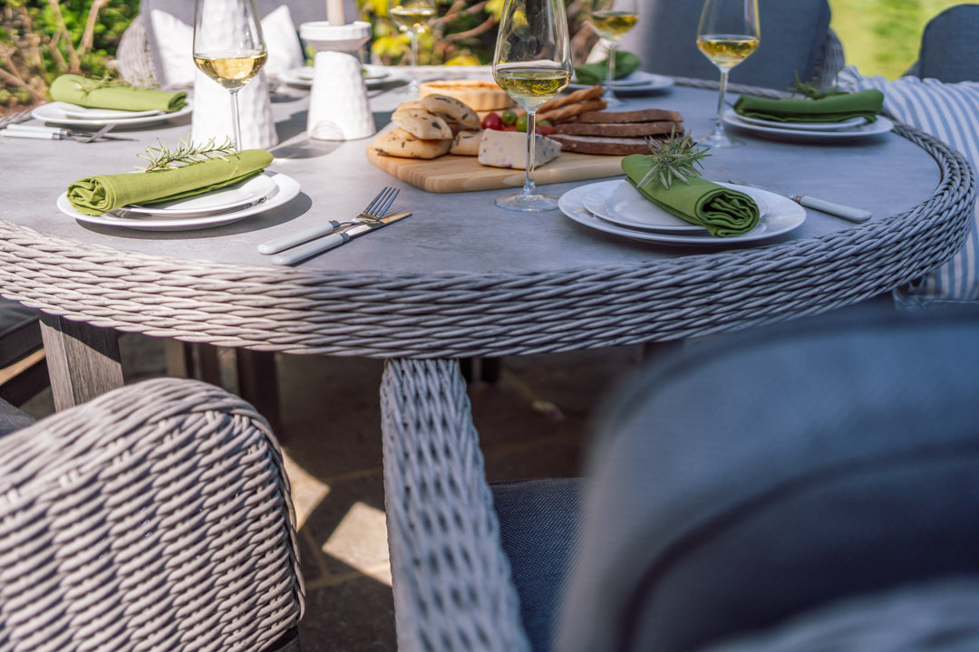 Wicker 6 Seater Round Dining Set