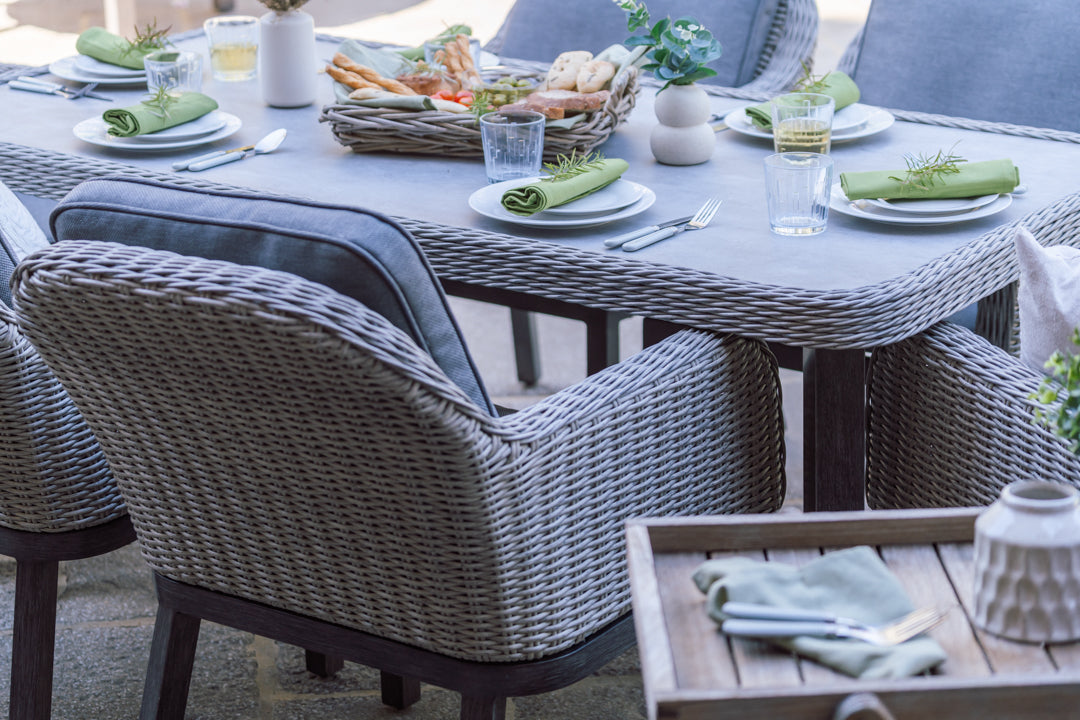 Wicker 6 Seater Rectangular Dining Set