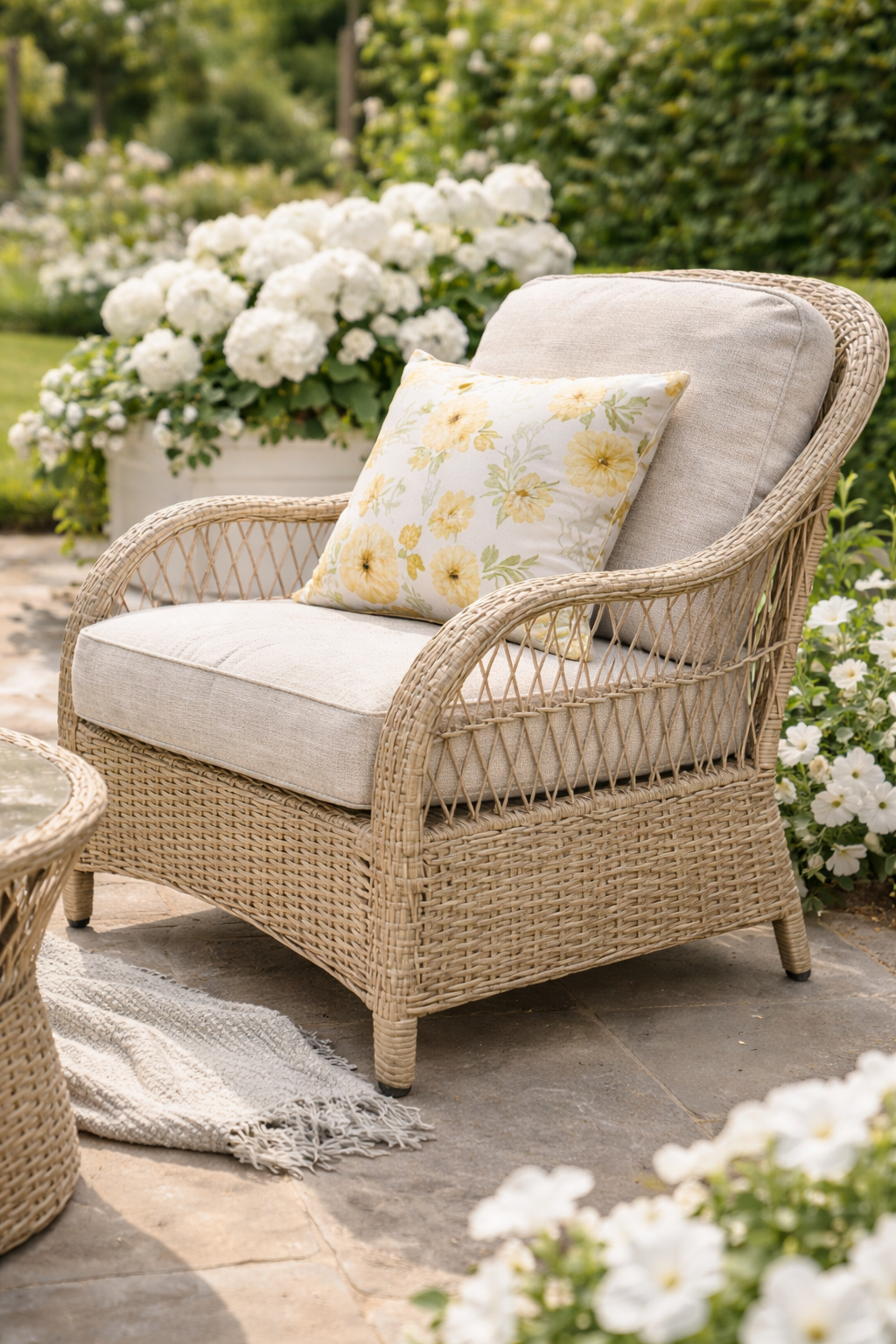 Crossed Rattan 5 Seater Lounge Set