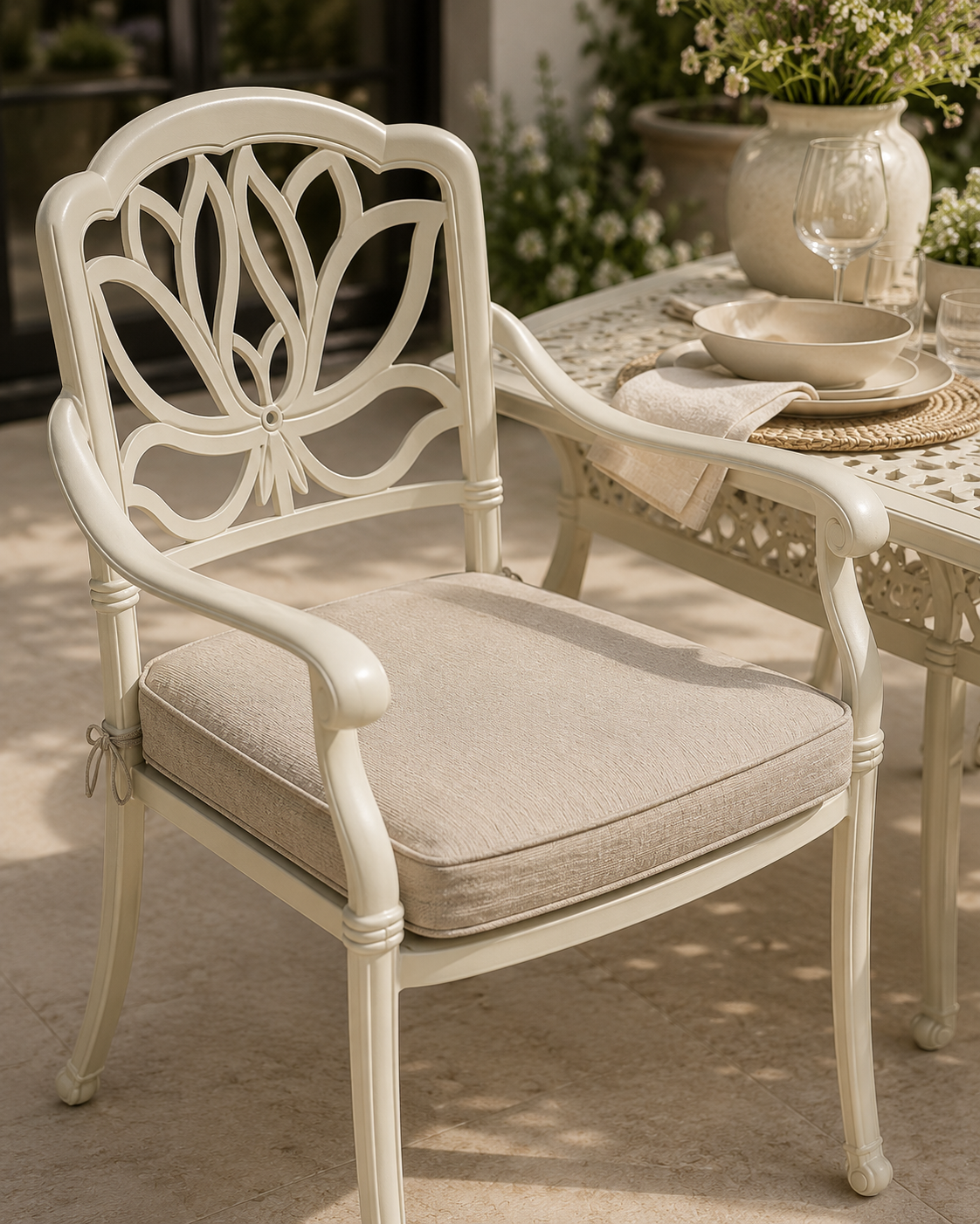 Cast Aluminium 8 Seater Rectangular Dining Set