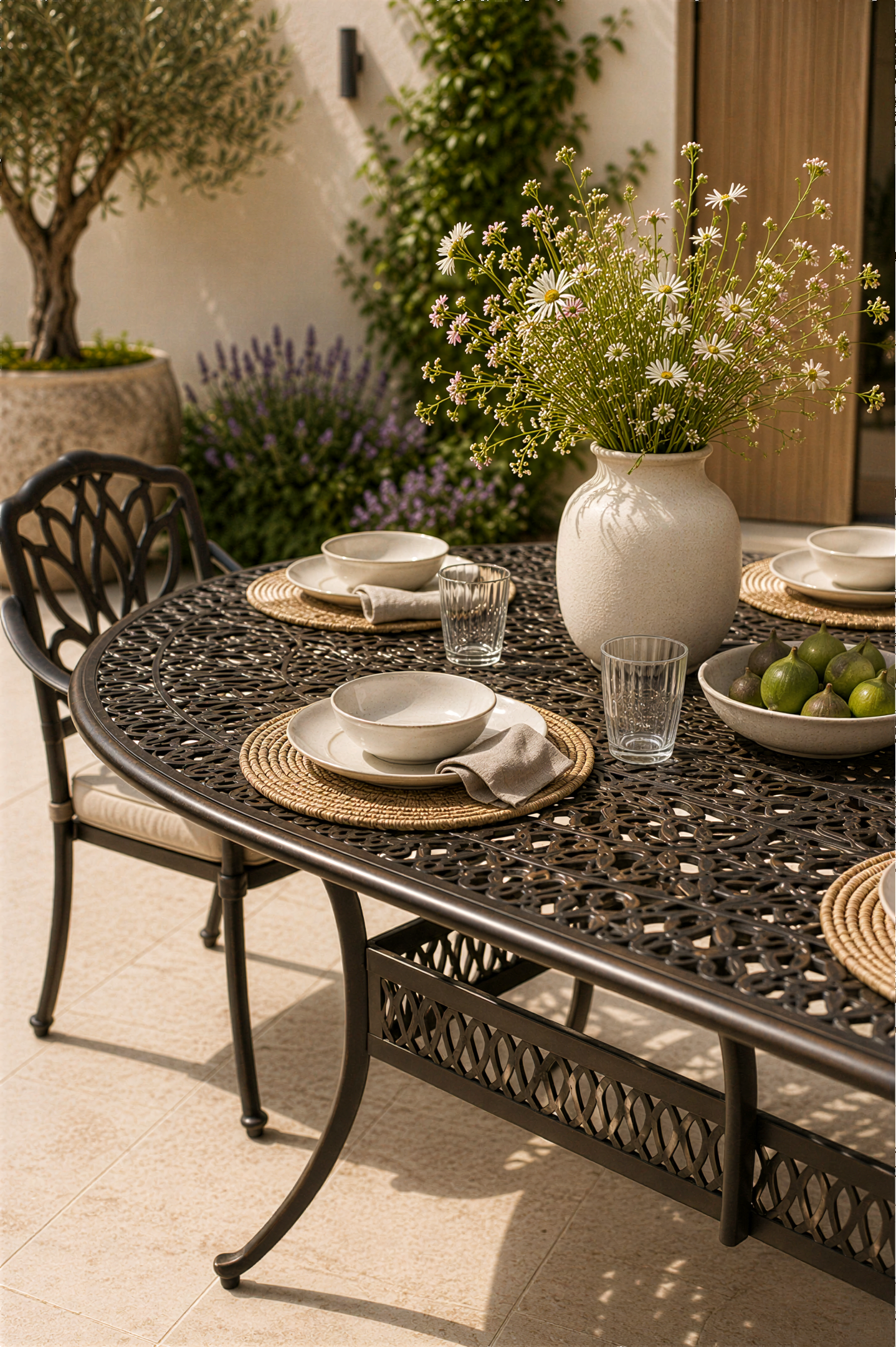 Cast Aluminium 6 Seater Oval Dining Set