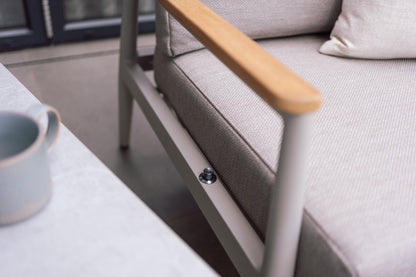 Aluminium & Teak Reclining Bistro Set