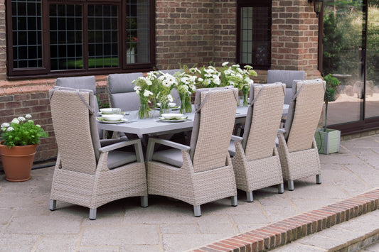 Rattan 8 Seater Extending Dining Table