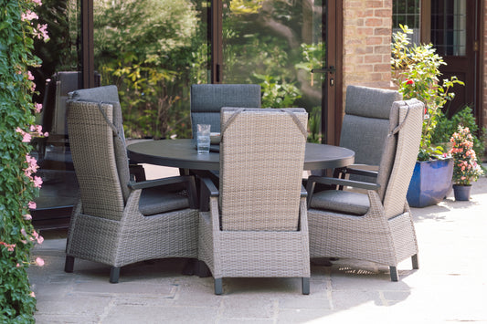 Rattan Reclining 6 Seater Dining Set