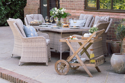 Rattan 6 Seater Rectangular Dining Set