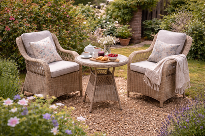Crossed Rattan Bistro Set