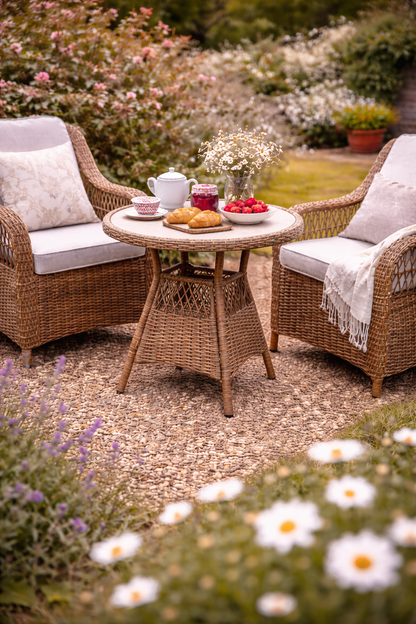 Crossed Rattan Bistro Set