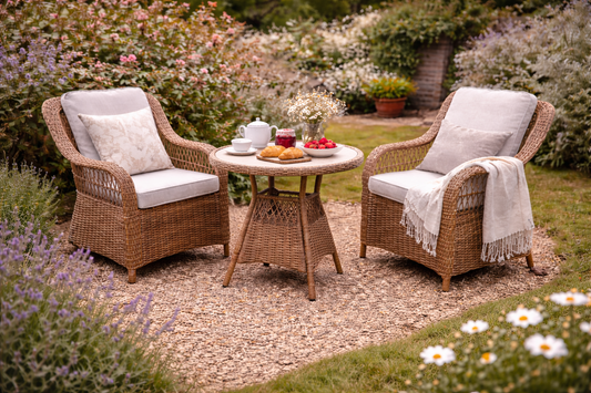 Crossed Rattan Bistro Set