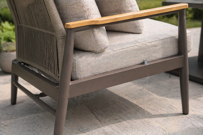 Aluminium & Teak Height Adjustable & Extending Lounge Set