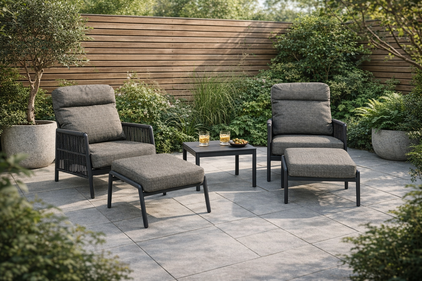 Rope Wicker Bistro Set