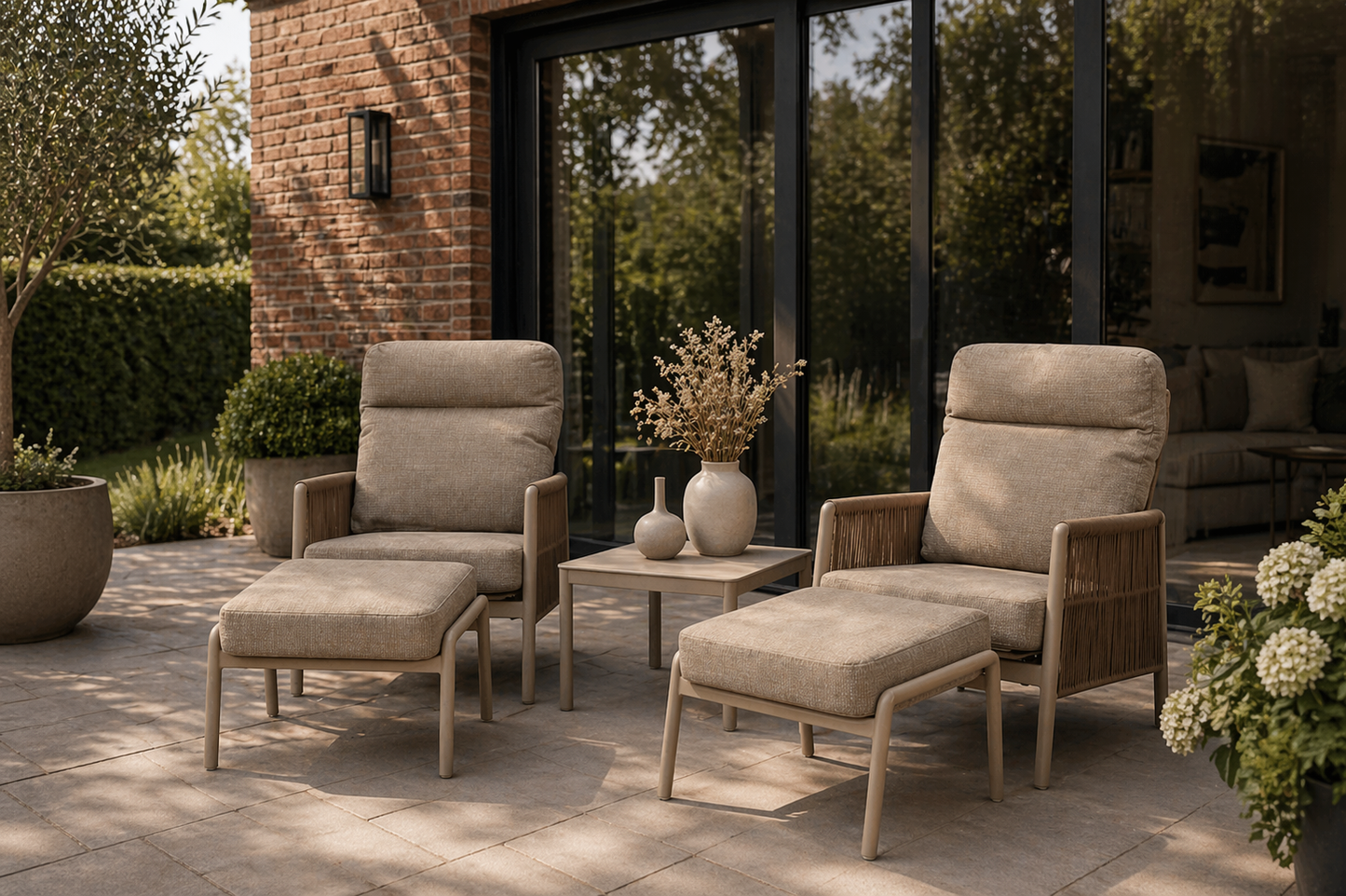 Rope Wicker Bistro Set