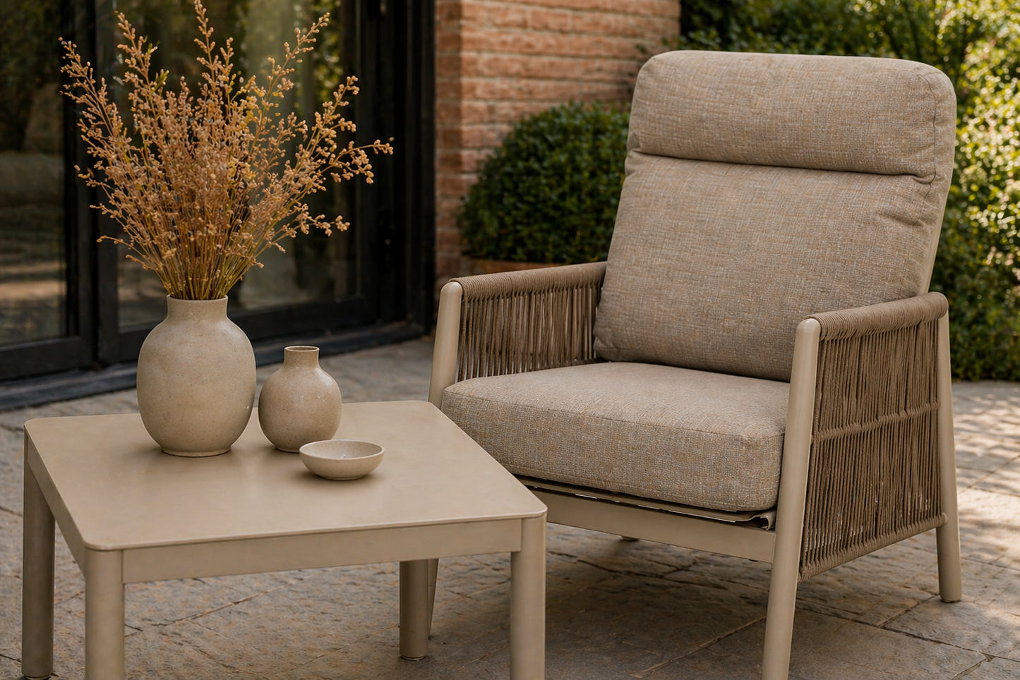 Rope Wicker Bistro Set