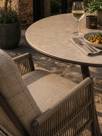 Rope Wicker 4 Seater Round Set