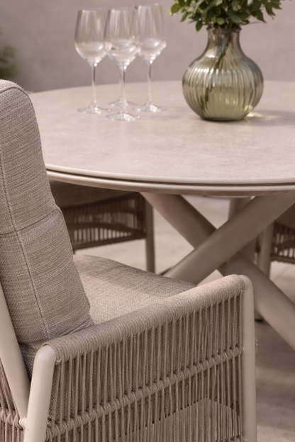 Rope Wicker 4 Seater Round Set
