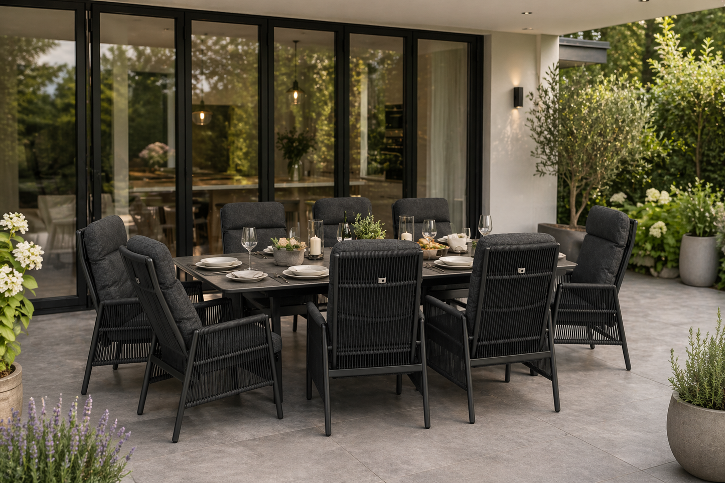 Rope Wicker 8 Seater Round Set
