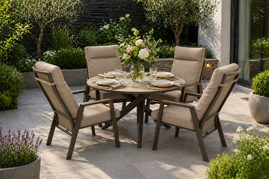 Aluminium Reclining Round Dining Set