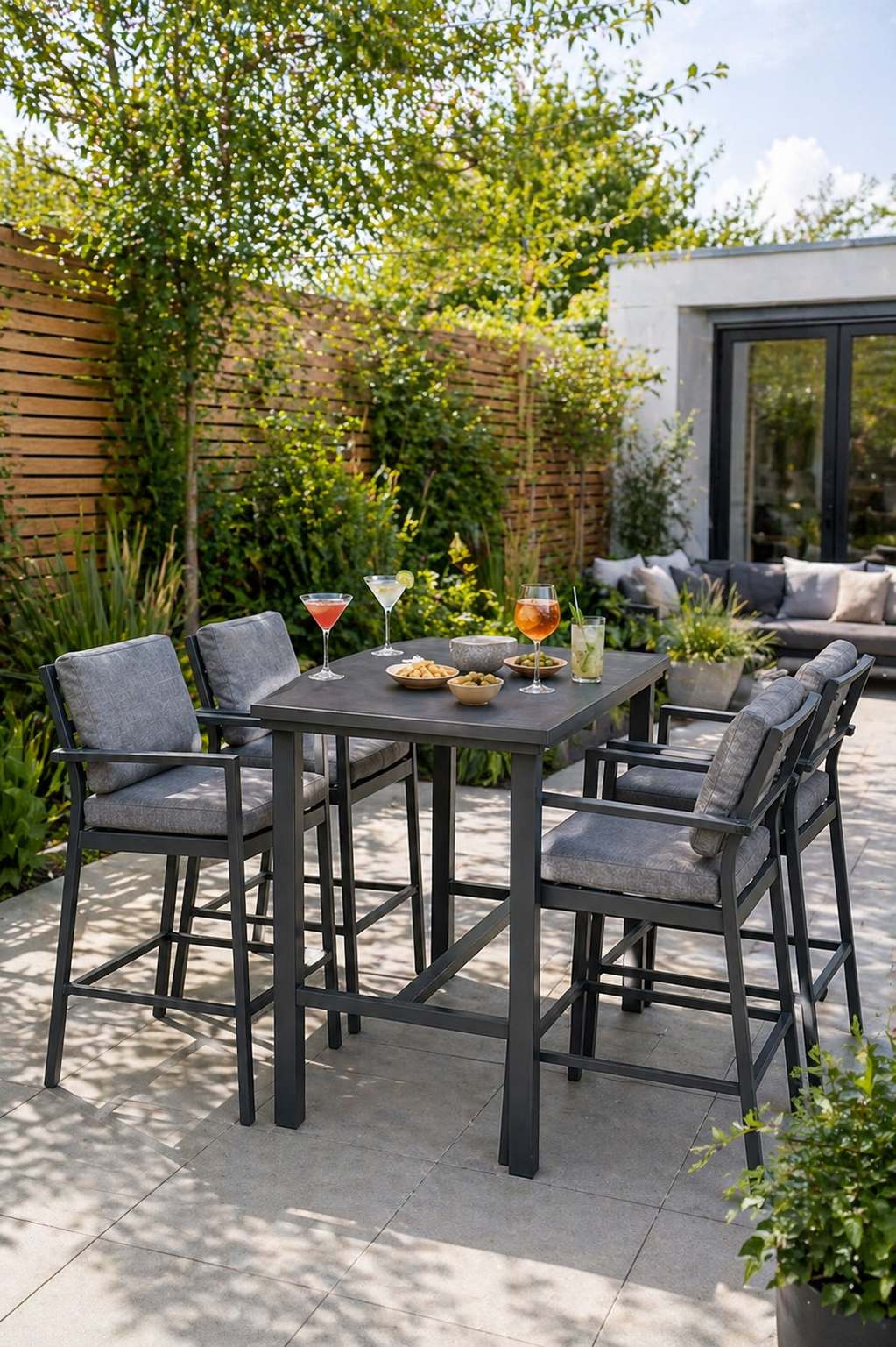 Aluminium 4-Seater Bar Dining Set