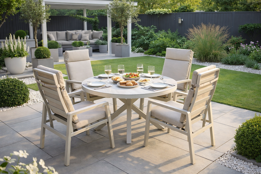 Aluminium 4-Seater Round Dining Set