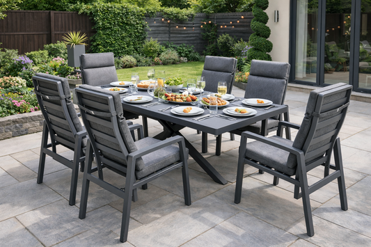 Aluminium 8-Seater Rectangular Dining Set