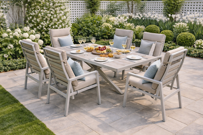 Aluminium 8-Seater Rectangular Dining Set
